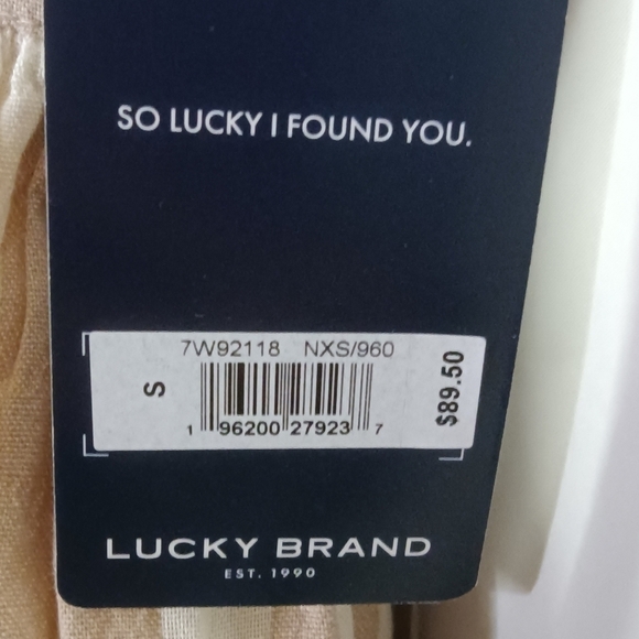 LUCKY Brand Striped Mini Prep Dress Tan White Adjustable Straps  Size S - Picture 6 of 14